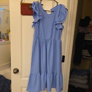 2/$6 Or $3/8 Bundle And Save! Blue Ruffled Kids Dress Girls Xxl